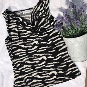 Calvin Klein black and white shell